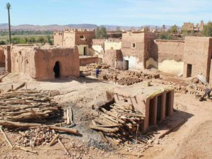 Le chantier du quartier Stara à la casbah de Taourirte, Ouarzazate