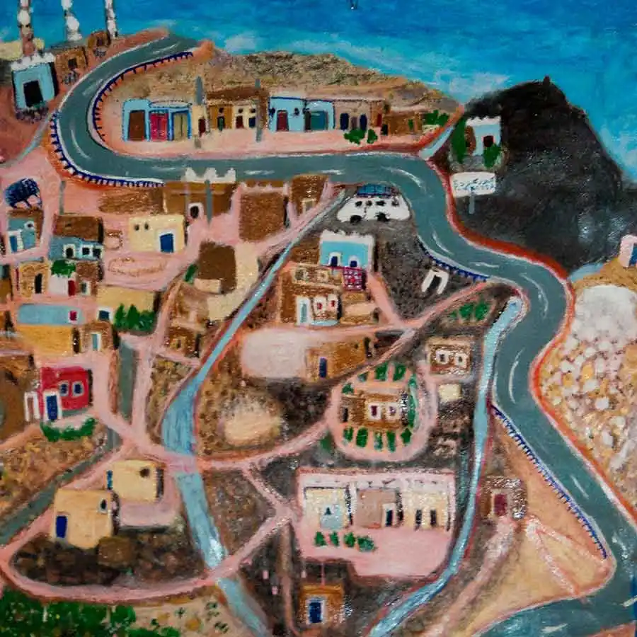 Tableaux de Fadma Aït Hmam, peintre amazighe