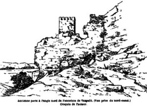 Les ruines de Tasgelt dessiné par Charles de Foucault en 1883