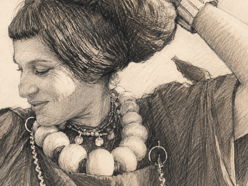 Dessin de coiffure de femme berbere