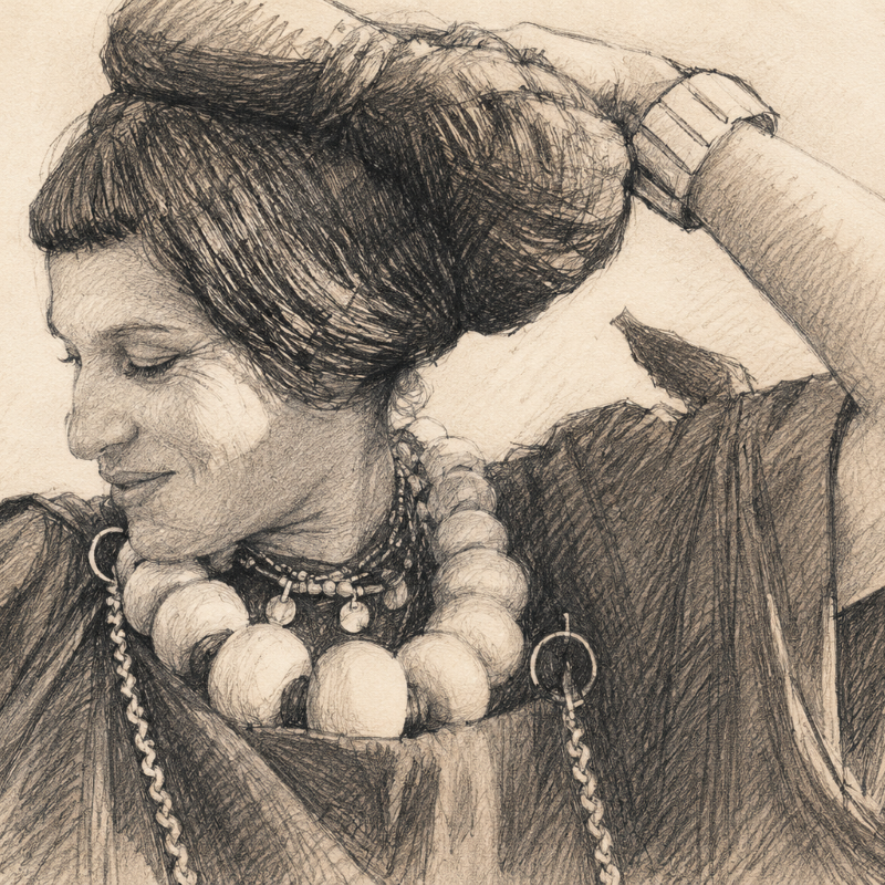 Dessin de coiffure de femme berbere