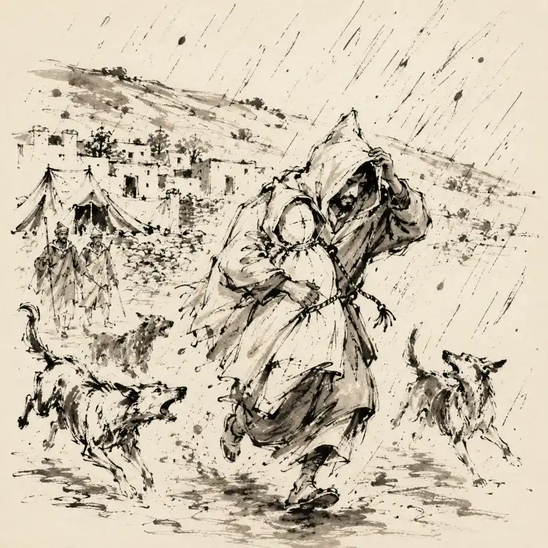Ali the Hooded One, fugitive of the rain
