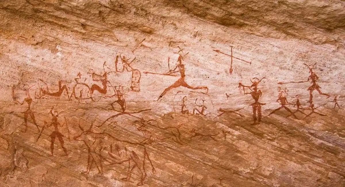 Rock paintings at Tadrart Acacus in Libya