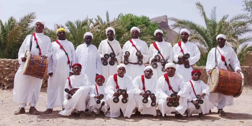 The Gnawa group of Oued Todgha, Tinghir, Morocco.