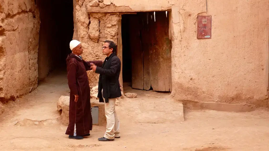 Kama Hachkar and her grandfather Baha in the old Jewish quarter of Tinghir