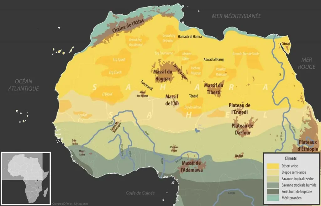 Geography of the Sahara — Source: www.culturesofwestafrica.com