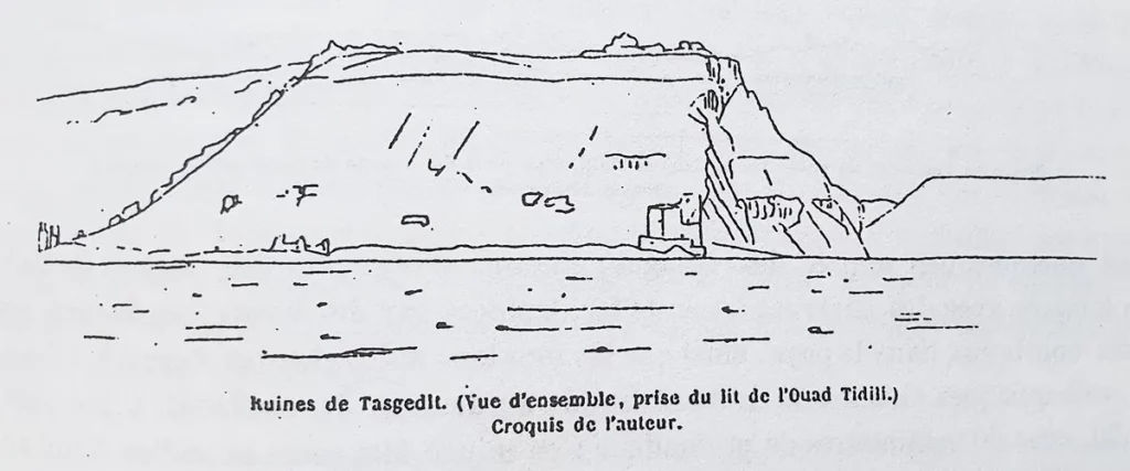The ruins of Tasgedlt as seen by Charles de Foucauld