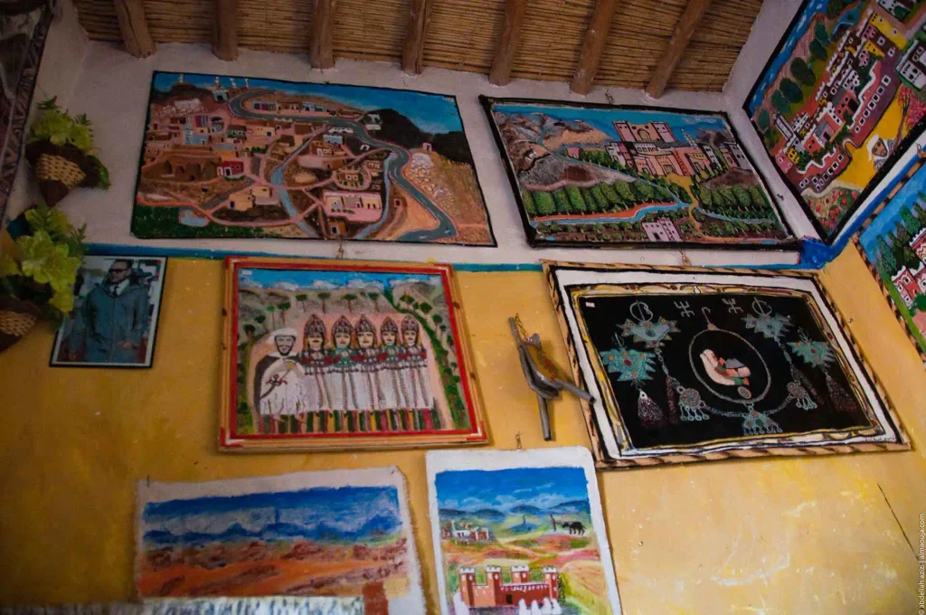Paintings by Fadma Aït Hmam, Amazigh painter from Taznakhte