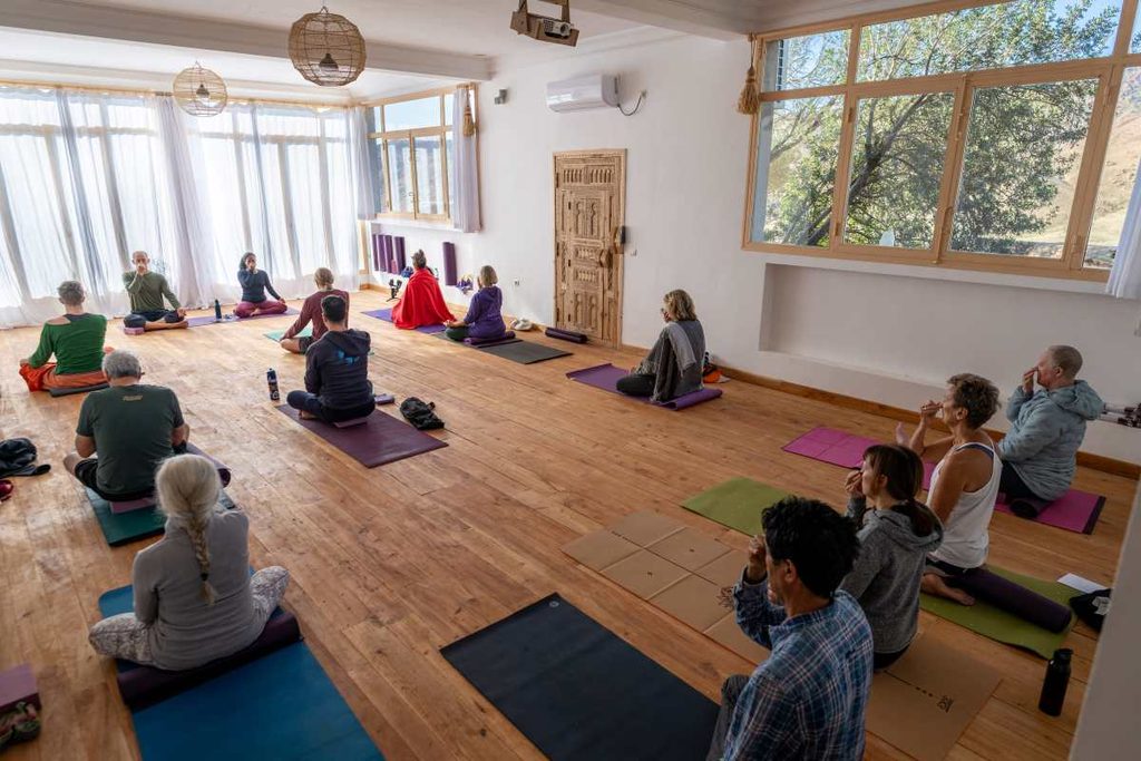 Yoga session at the Irocha guest house