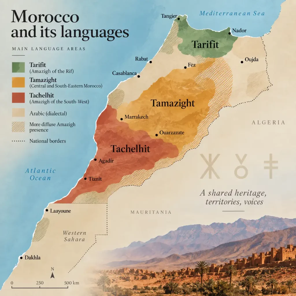 Map of languages in Morocco