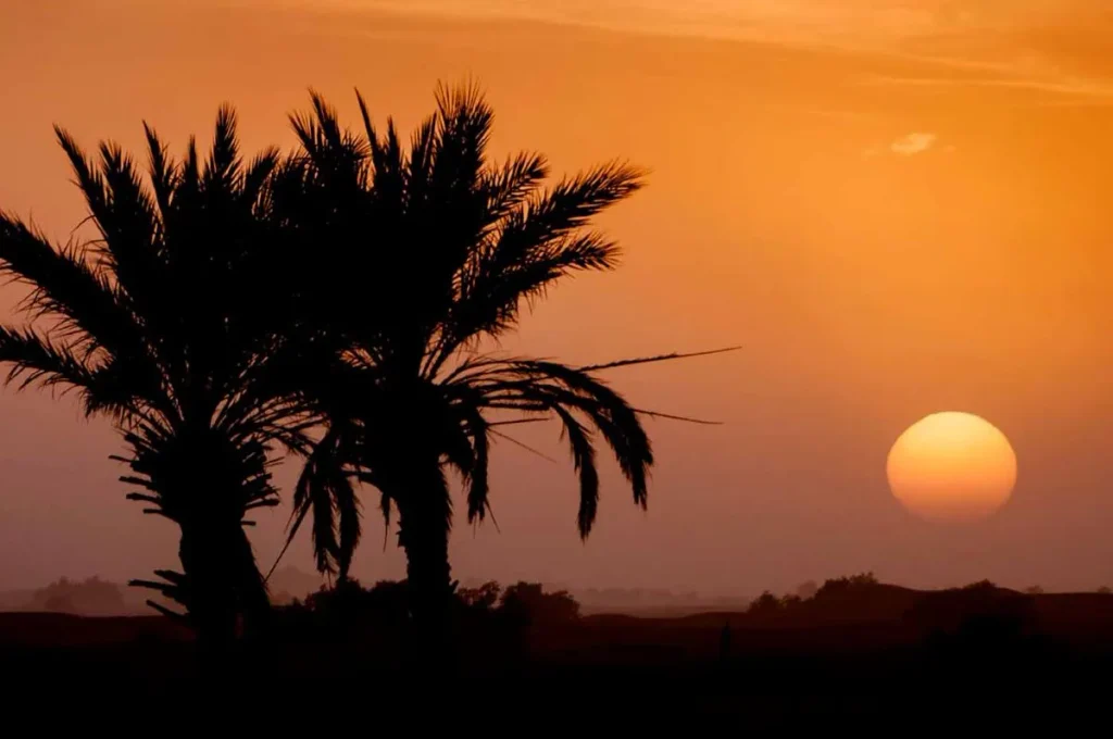 Sunset in the Moroccan desert