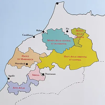 Distribution of weaving traditions in Morocco