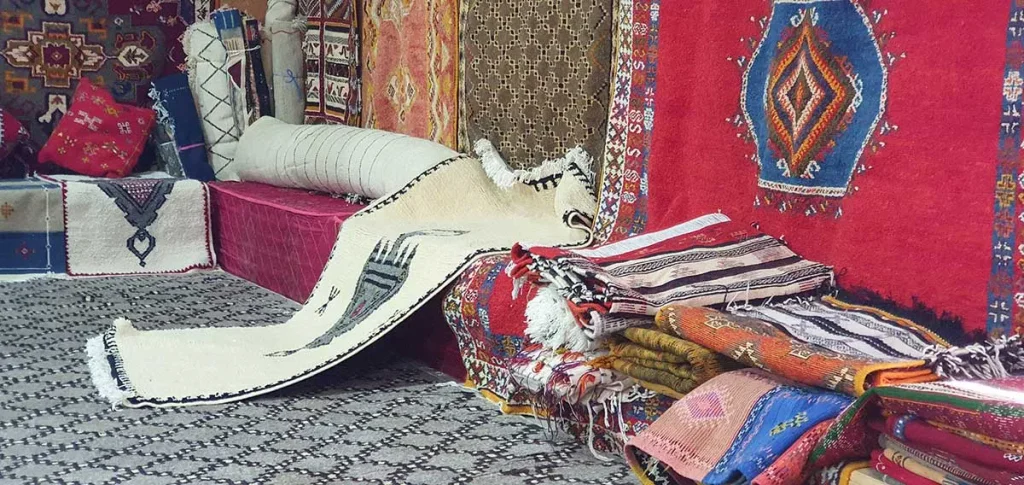 Berber rugs at a cooperative in Tazenakhte